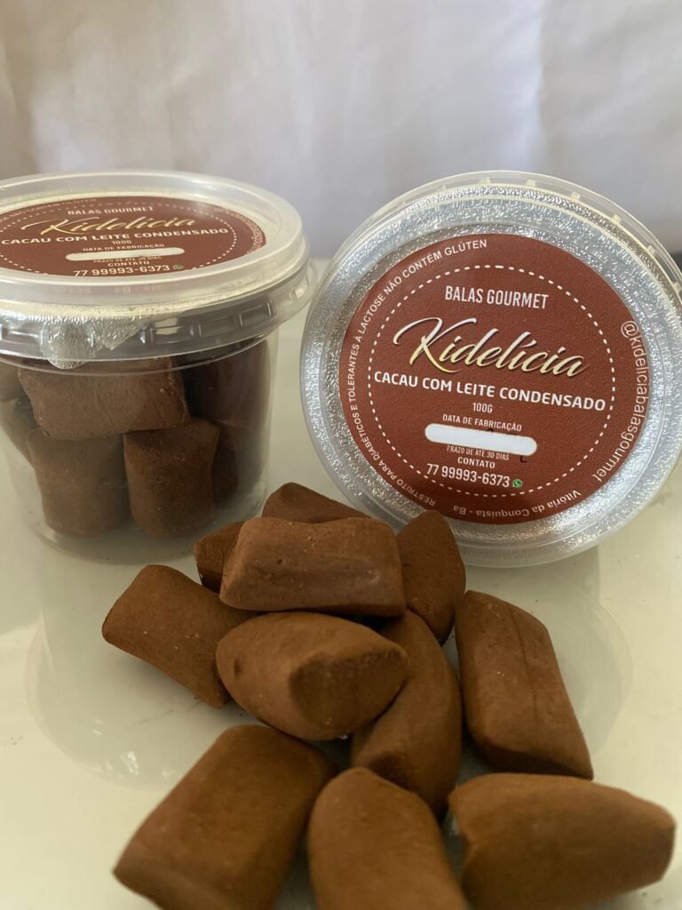 Balas Gourmet Kidelicia - Cacau com Leite condensado