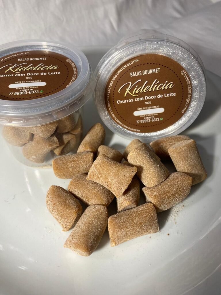 Balas Gourmet Kidelicia – Churros com Doce de Leite