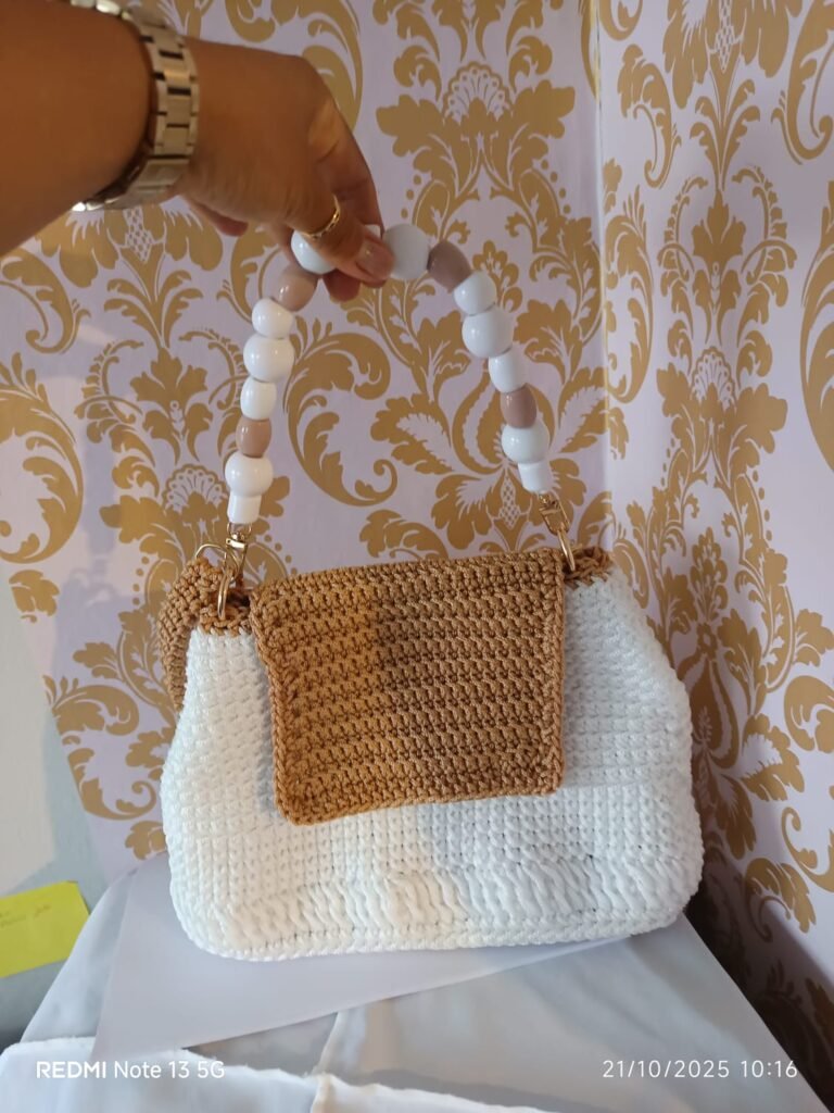 ✨BOLSA DE CROCHÊ BRANCA & BEGE