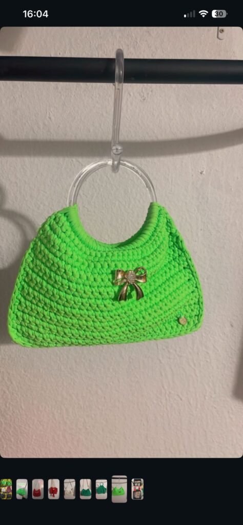 Bolsa Verde Neon em Crochê Fashion