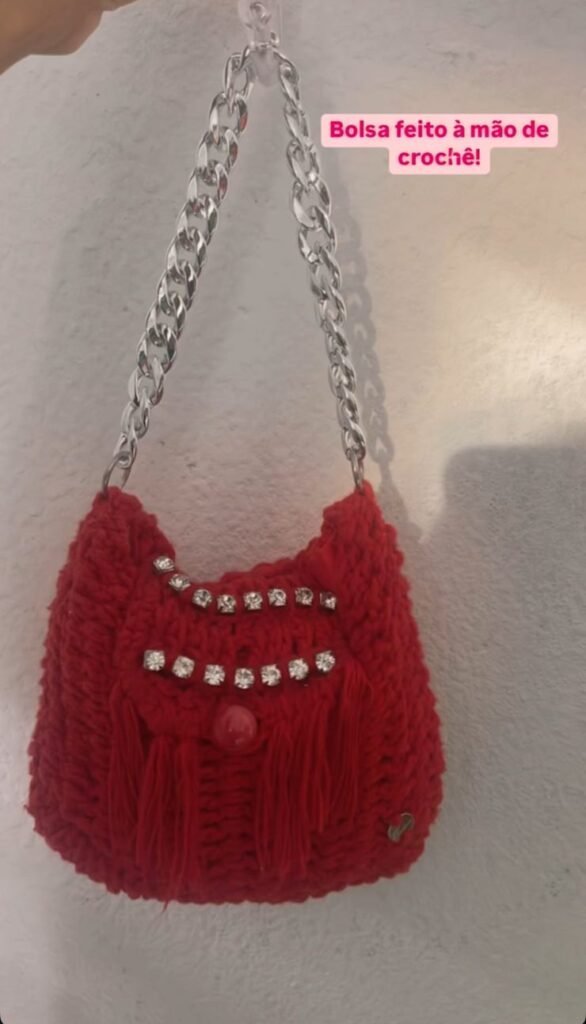 Bolsa Luxo em Crochê com Corrente