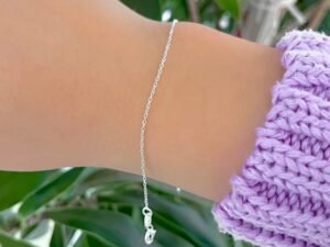 Pulseira Portuguesa 18cm Elo Cadeado Fio 0,7