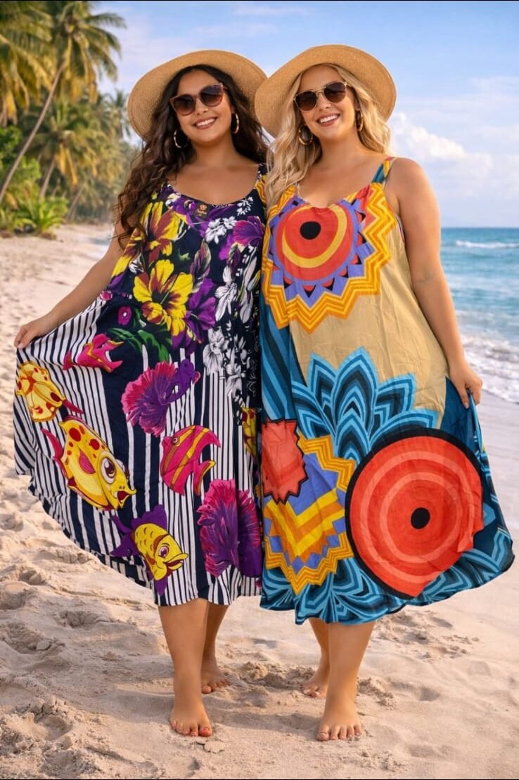 👗 Vestido Indiano Trapézio