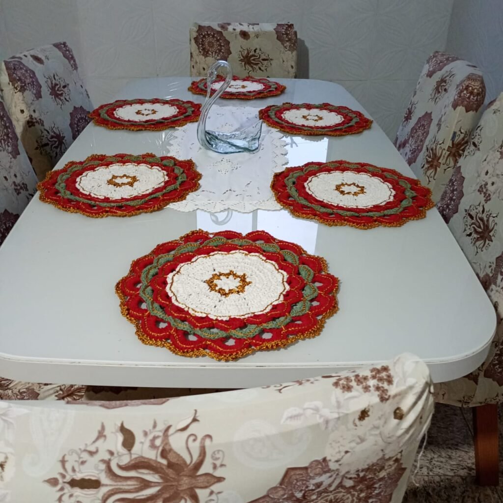 Jogo Americano em Crochê para Mesa – 6 Peças