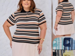 🧶 Blusa de Tricô Gola Polo – Conforto e Estilo