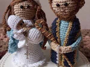 Sagrada Família em Crochê – Conjunto Artesanal