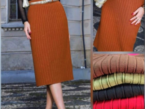 Saia de Tricô Canelada