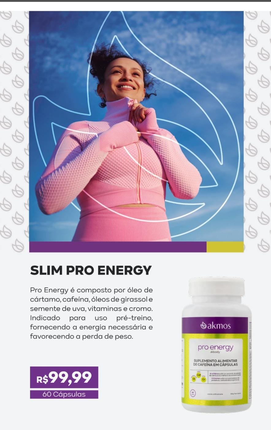 Slim Pro Energy! Indicado para o pré treino, oferecendo a energia necessária e favorecendo a perda de peso!