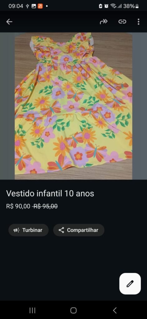 Vestido Infantil (10 anos)