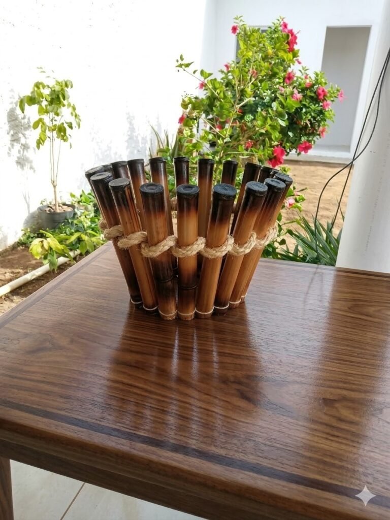 Suporte Artesanal em Bambu para Plantas