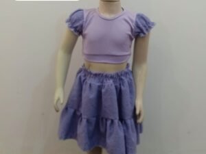 Conjunto Infantil Lilás com Saia