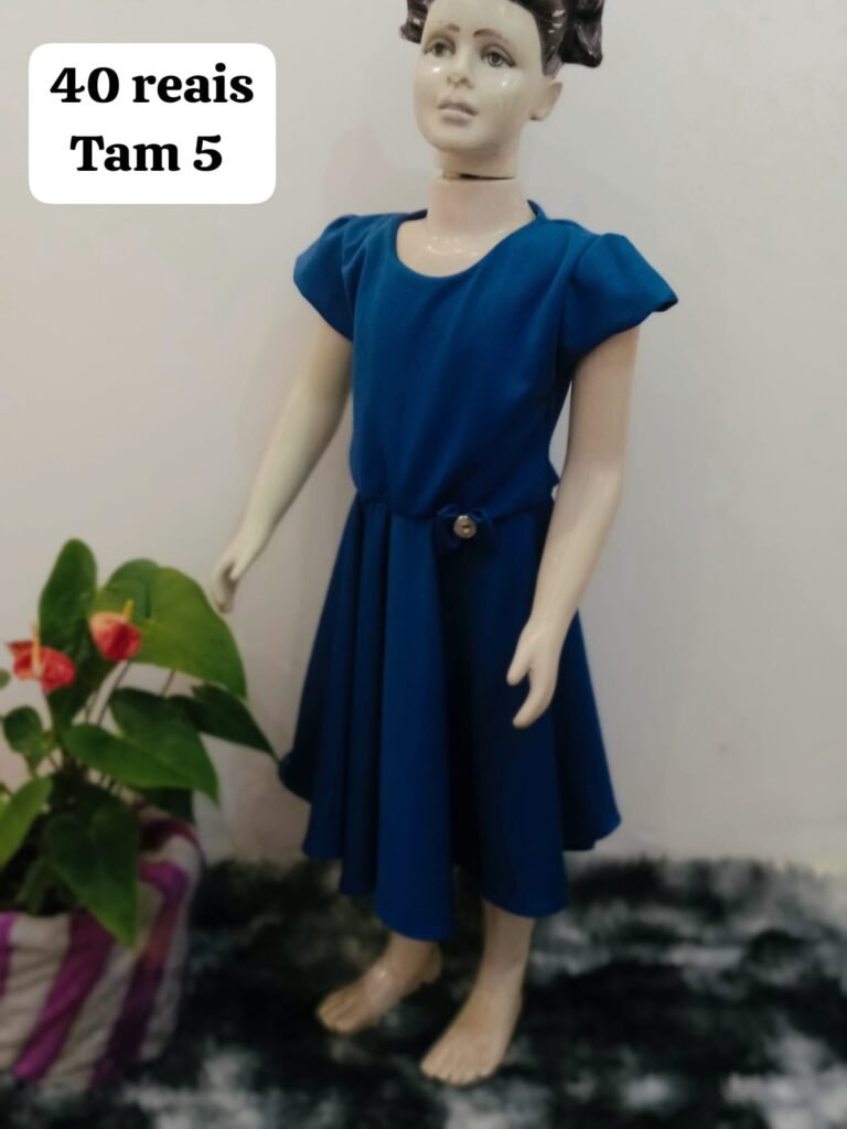 Vestido Infantil Azul Clássico