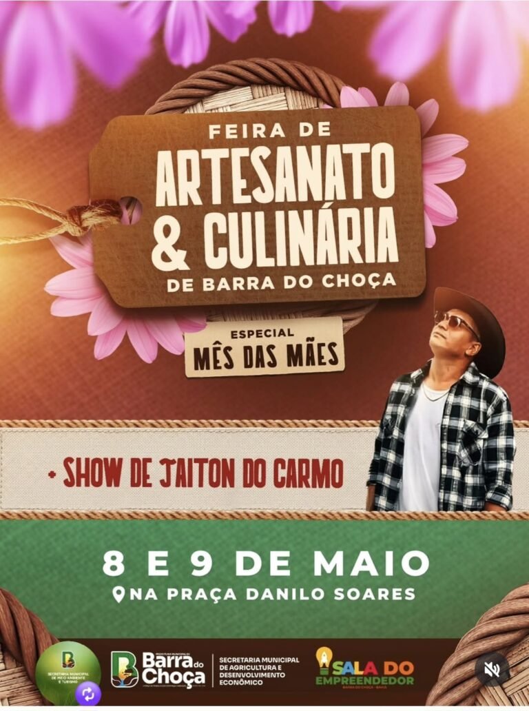Empreendedores da Plataforma Reunir participam da Feira de Artesanato e Culinária de Barra do Choça especial para o Mês das Mães