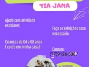 Cuidado com Amor e Zelo: Tia Jana Cuidadora Infantil