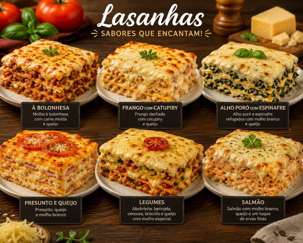 Lasanhas Recheadas – Diversos Sabores
