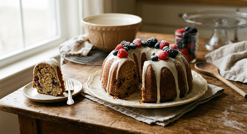 Bolo de Frutas Vermelhas com Calda Cremosa e Toque de Baunilha - Imagem 2