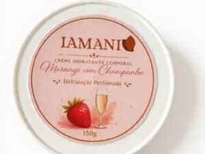 Creme hidratante corporal morango com champanhe. 180g.