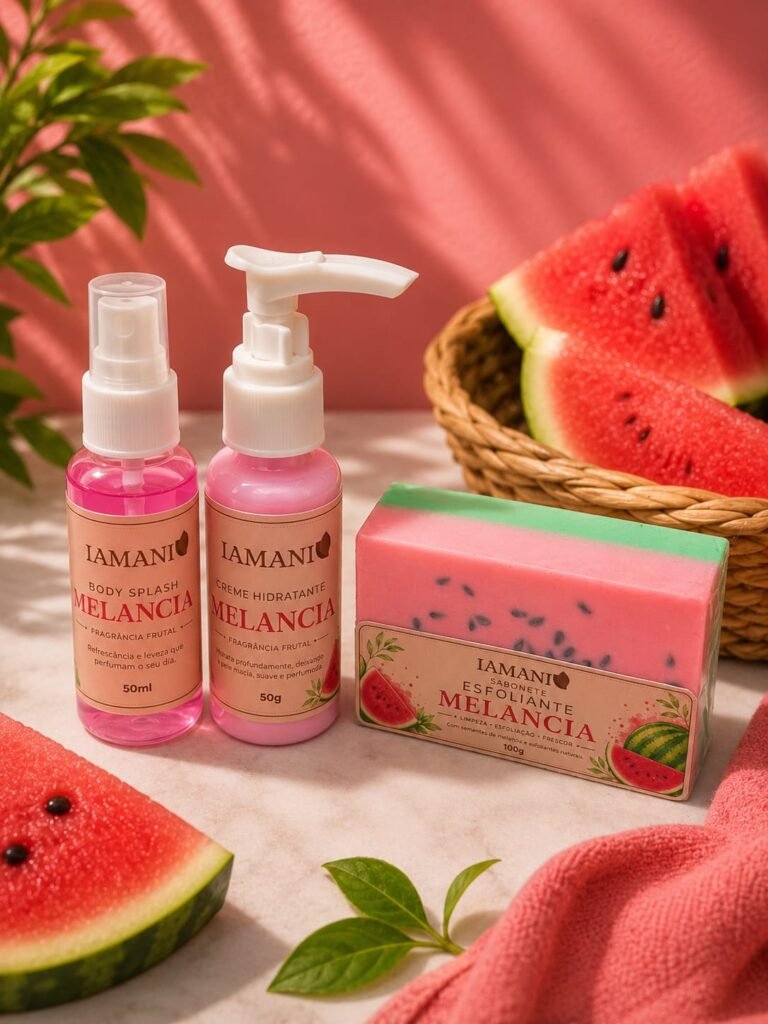 Kit mini body Splash 50ml, hidratante 50g e sabonete de 90g.