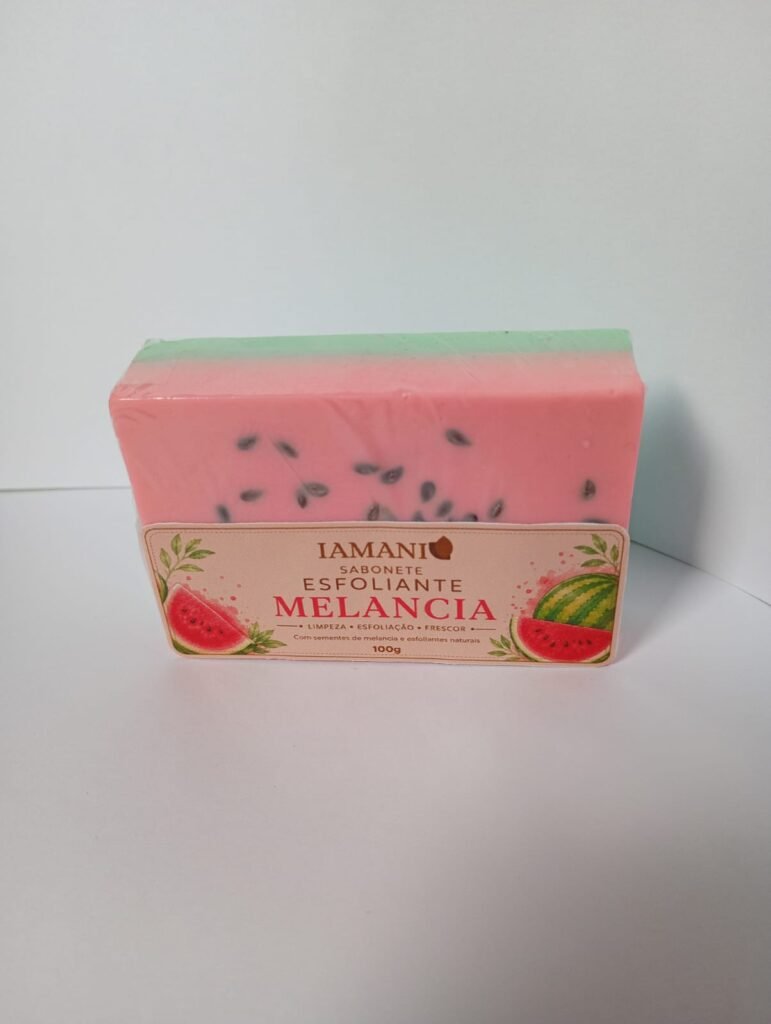 Sabonete artesanal glicerinado de melancia.90g.