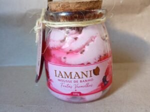 Sabonete de colher. Mousse de banho. Fragrância frutas vermelhas. 200g.