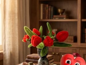 Arranjo Flores em Fios de Chenille