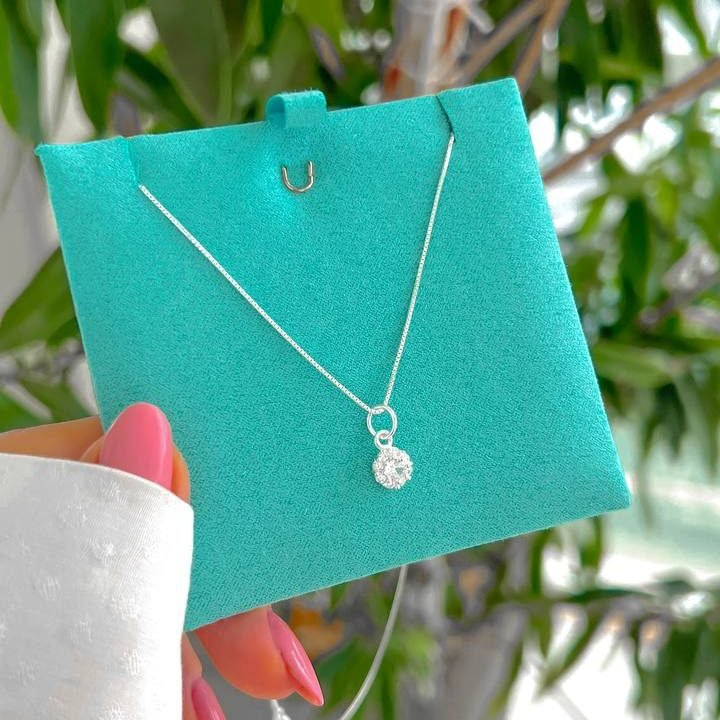 Colar ponto de luz cristal (corrente 40cm)